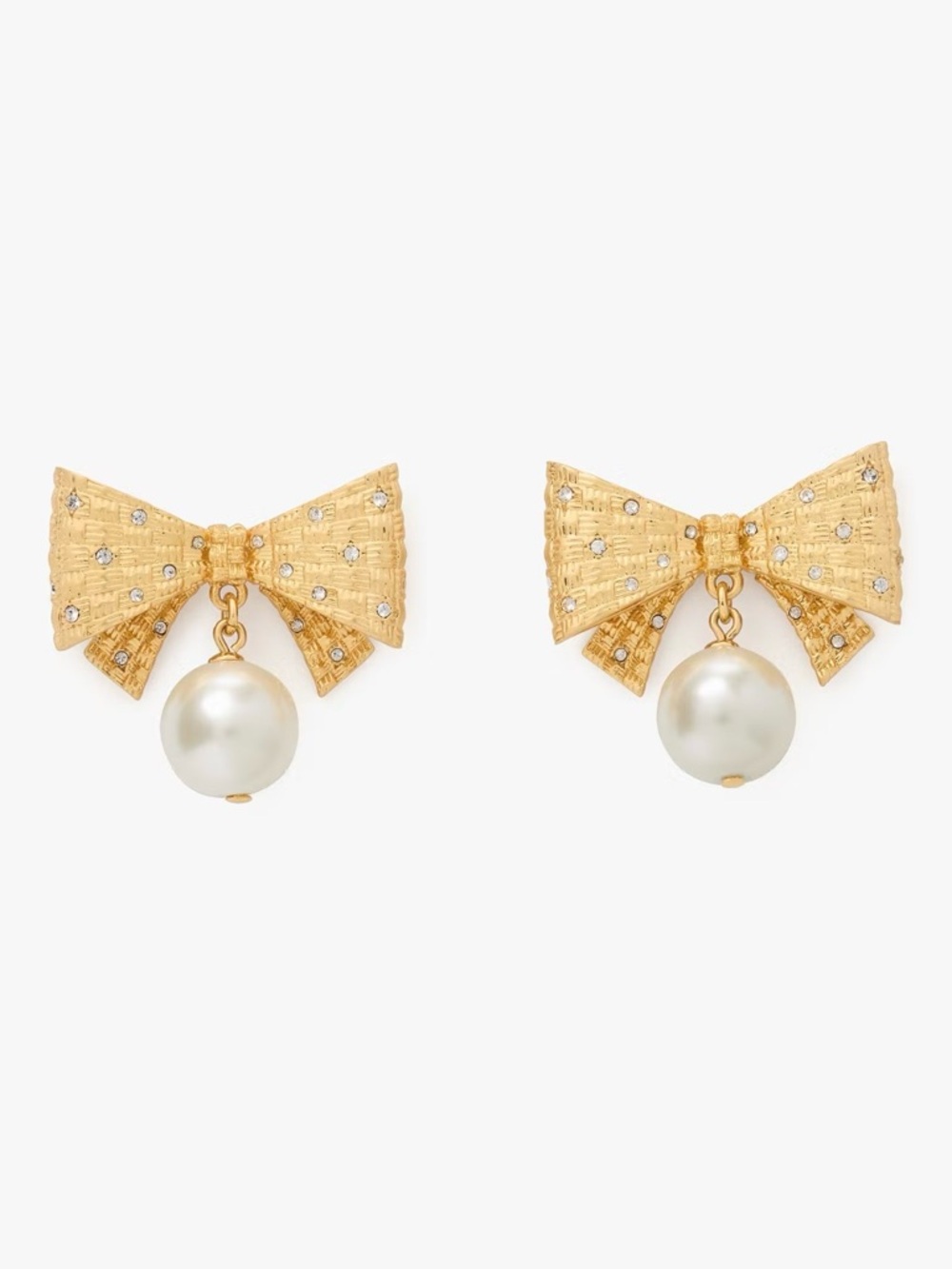 Kate Spade Wrapped In A Bow pearl Drop Earrings